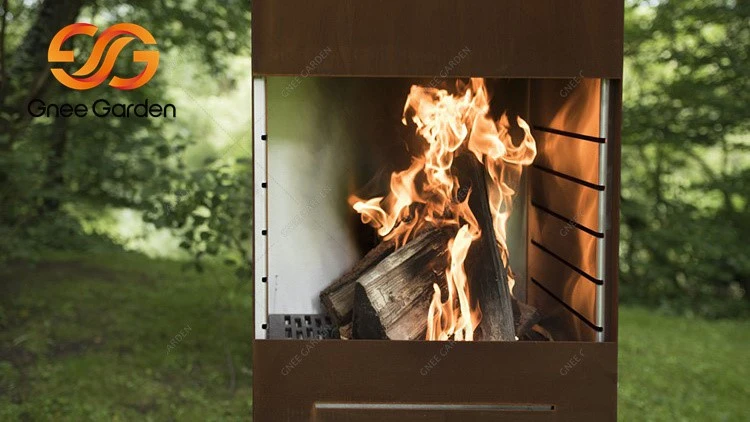 Free Standing Corten Steel Outdoor Wood Burning Fireplace Free Standing Corten Steel Outdoor Wood Burning Fireplace