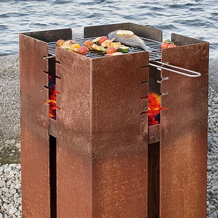 Corten Çelik Kömür Barbekü