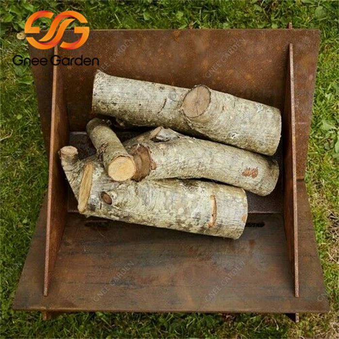 Corten Steel Dış Mekan Ahşap Yakma Ateş Çukuru