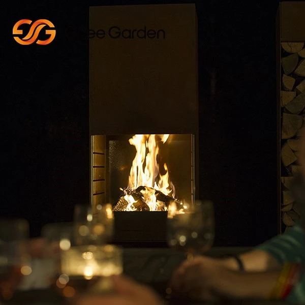 Corten Steel Outside Garden Fireplace
