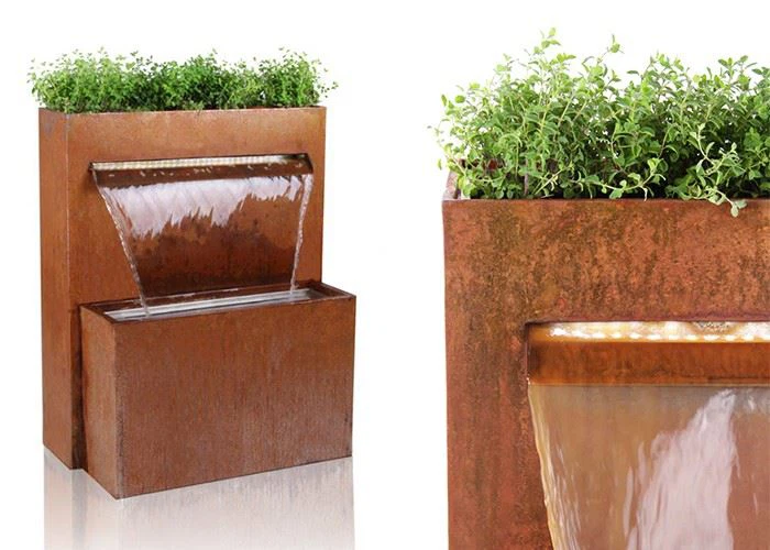 Corten Steel Water Fountain Sculpture For Garden Decoration