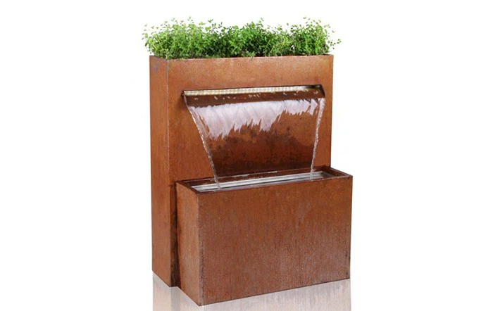 Corten Steel Water Fountain Sculpture For Garden Decoration