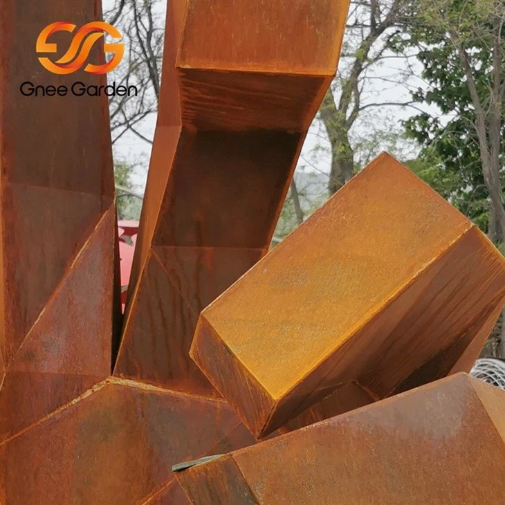 corten homemade metal garden art