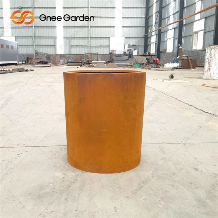 Flower Pot Corten Steel Garden Decoration