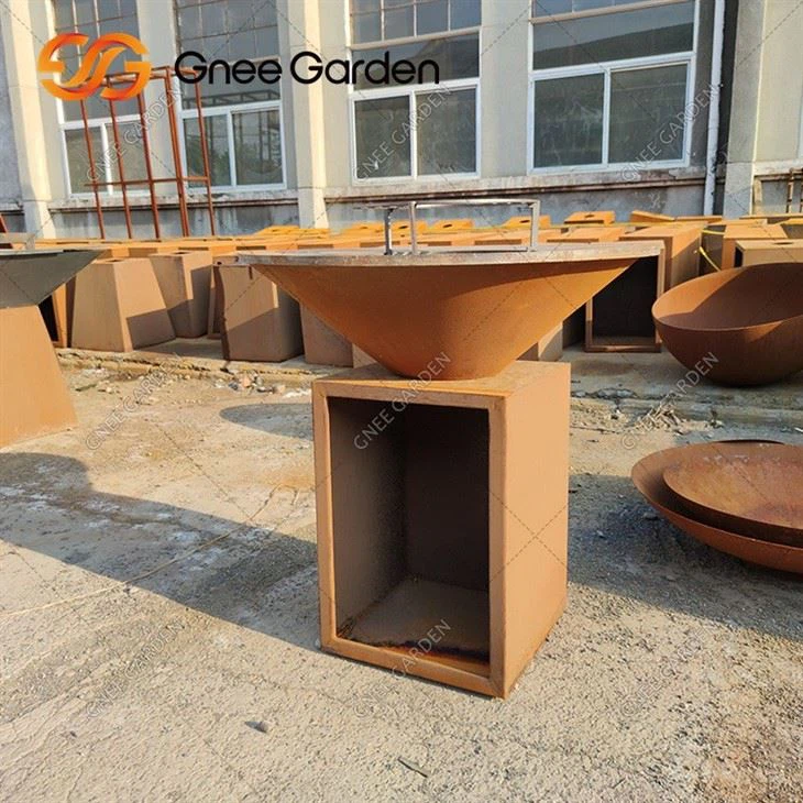 Metallic Series Corten Steel Garden Barbecue Grill