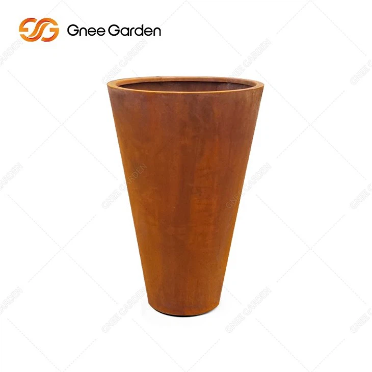 Modern Style European Style Corten Steel Flower Pot For Park Project