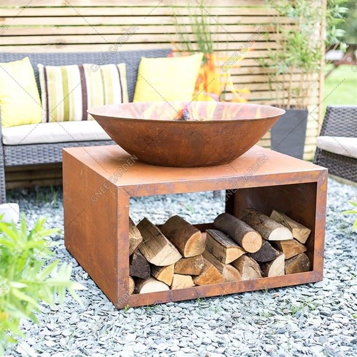 Outdoor Fireplace Metal Corten Steel Rusty Fire Pit