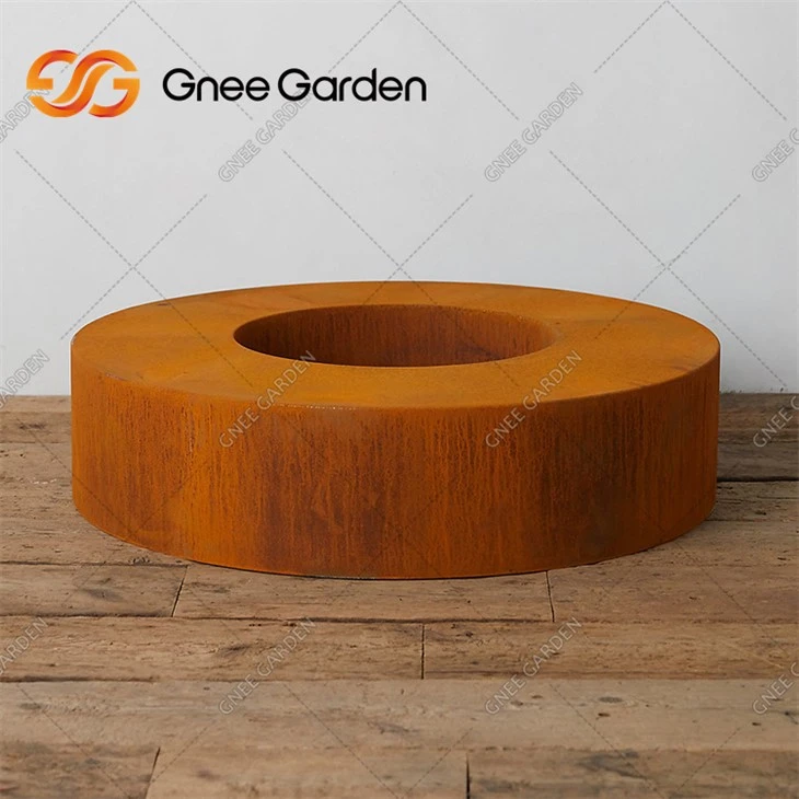 Paslı Corten Çelik Ateş Çukuru İmalatı Özel Dış Mekan Isıtıcı Ateş Çukuru