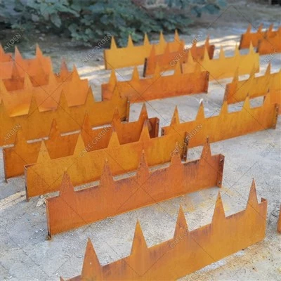 CORTEN Çelik Metal Çim Yükseltilmiş Bahçe Yatağı Kenarı