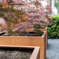 Corten Çelik Saksı Dış Mekan Metal Saksı