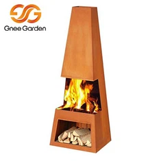 Corten Ahşap Şömine