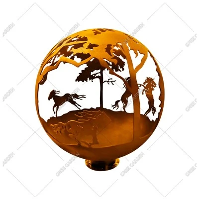 Özel Corten Çelik Ateş Topu Bahçe Ateş Topu