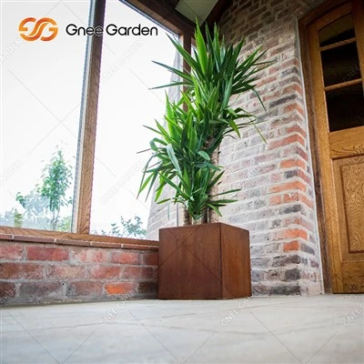 Metal Corten Çelik Bahçe Saksıları