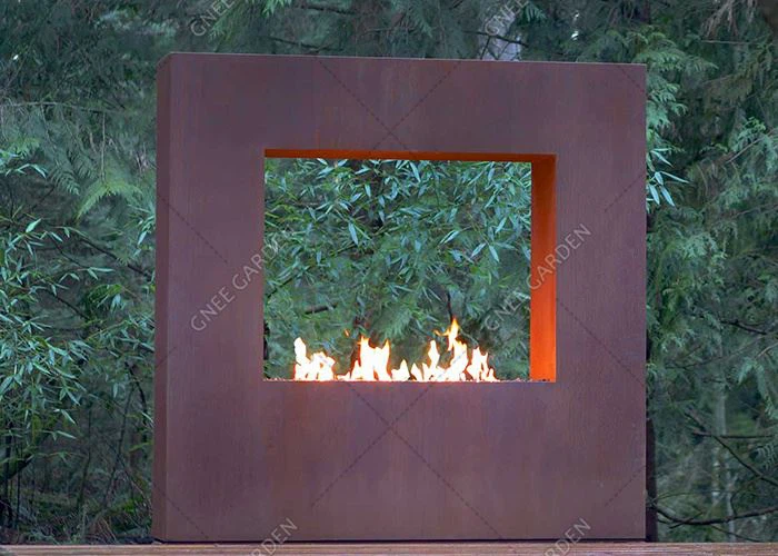 Odun Yanan Corten Çelik Barbekü Izgara Masası Barbekü Ateş Çukuru