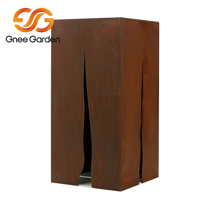 Corten garden bollard lights