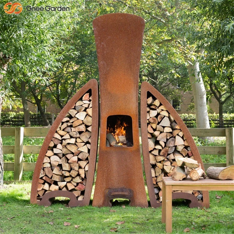 Corten Steel Built-In Fireplaces Corten Steel Built-In Fireplaces