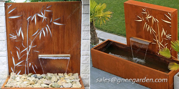 rusty steel water feature rusty steel water feature