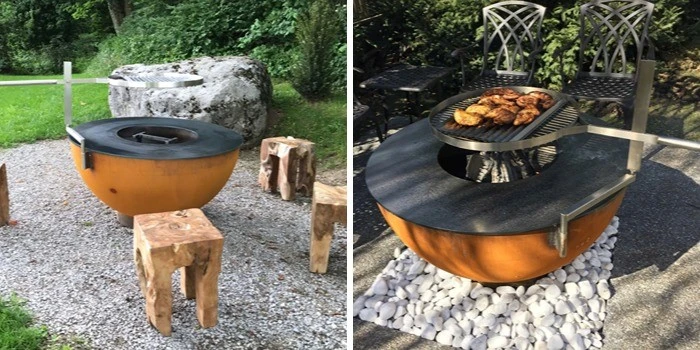 weathering steel BBQ Grill Outdoor use weathering steel BBQ Grill Outdoor use