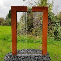 Corten Çelik Dış Mekan Metal Arka Bahçe Süsleri Bahçe Su Çeşmesi