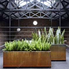 Corten Çelik Dış Mekan Pas Rengi Yetiştiricilerinin Kutusu Ekici Bahçe Ürünü Saksı